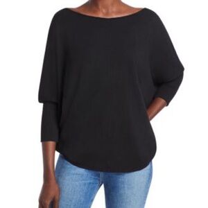 Velvet by Graham & Spencer Off-the-Shoulder Black Sweater